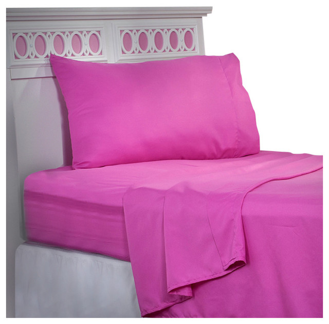 Lavish Home Series 1200 3 Piece Twin Sheet Set, Pink Contemporary
