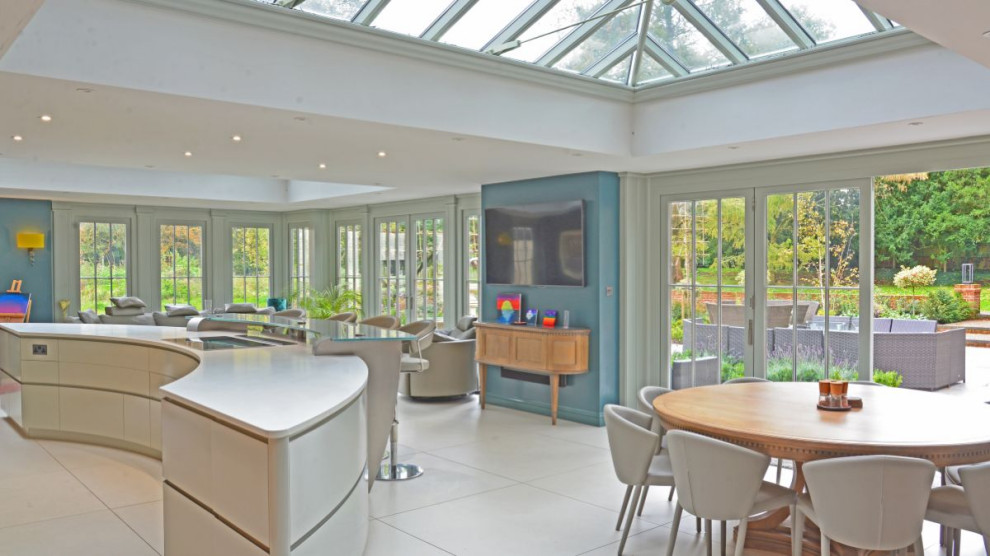This is an example of a large traditional conservatory in Other.