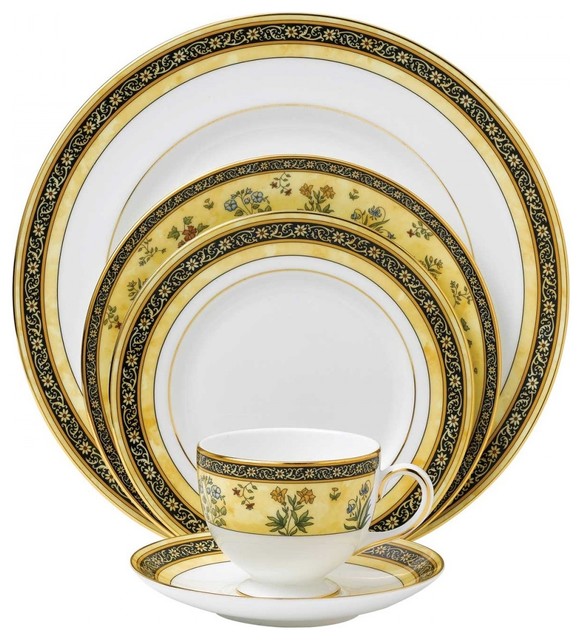 Wedgwood India 60 Piece China Set Farmhouse Dinnerware Sets by Tableware Gallery