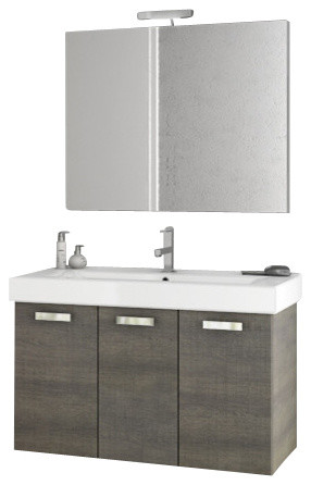 40" Gray Oak Bathroom Vanity Set