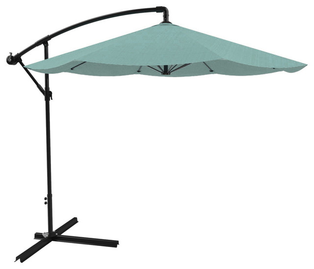 Patio Umbrella Cantilever Hanging Outdoor Shade 10 Ft Dusty Green Contemporary Outdoor Umbrellas By Dcg Wholesale