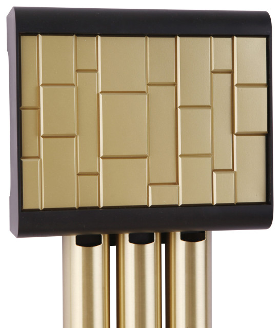 Westminster Chime in Flat Black with Satin Brass Contemporary