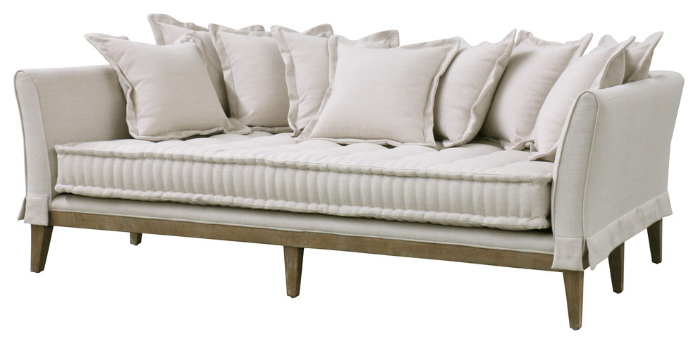 Dedon French Country Coastal Style Light Sand Sofa Transitional Dedon French Country Coastal Style