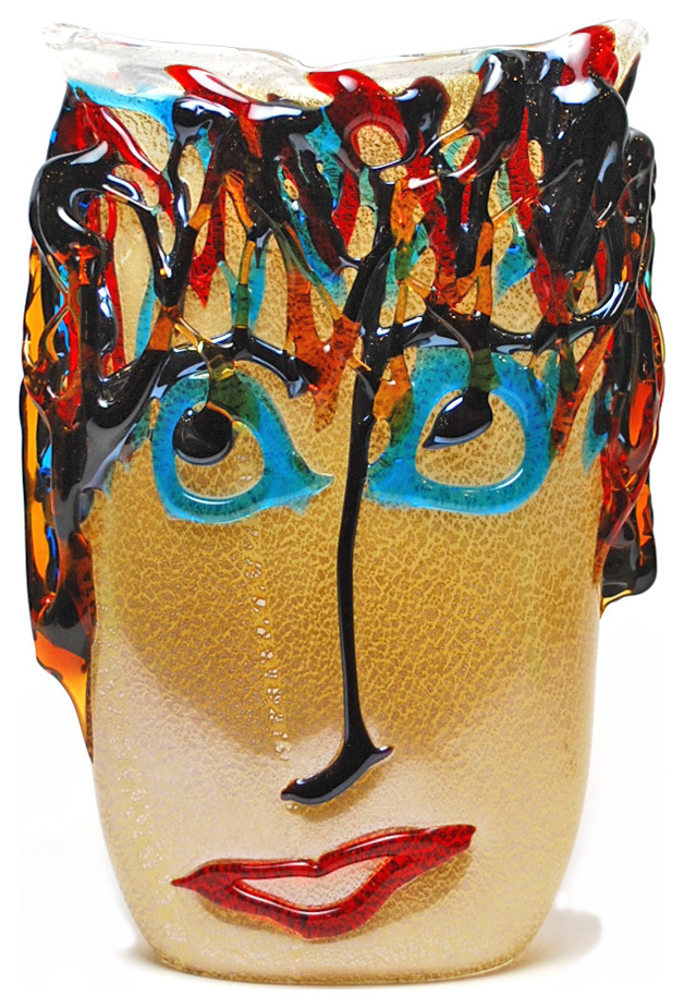 Murano Glass Picasso Oval Vase Contemporary Vases by Murano Art Collection Houzz