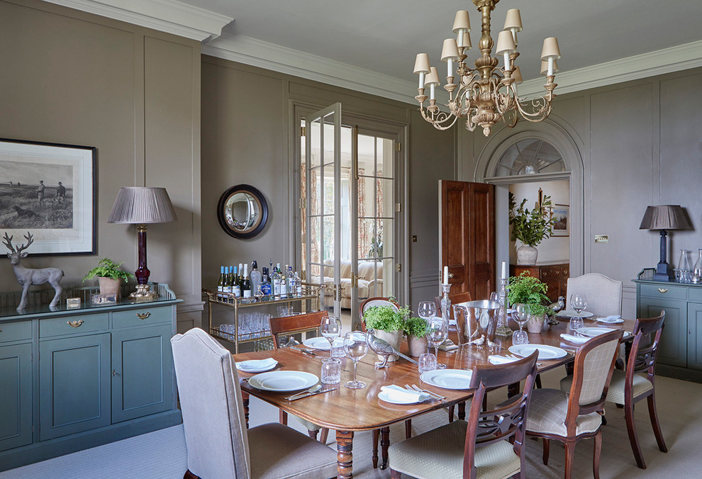 Design ideas for a traditional dining room in Gloucestershire.