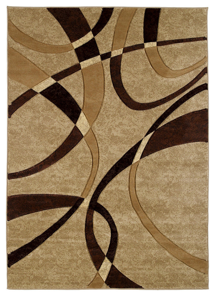United Weavers Contours La Chic Rug, Chocolate (51021351), 1'10" x 2'8" Contemporary Area