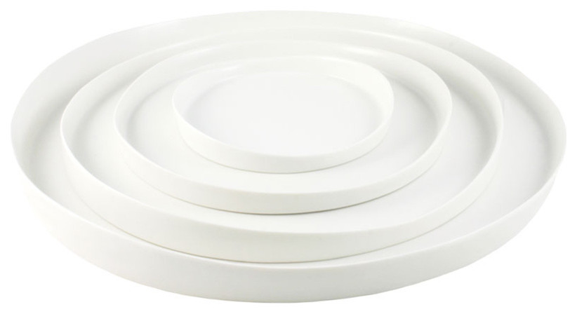 Ripple Porcelain Trays, White