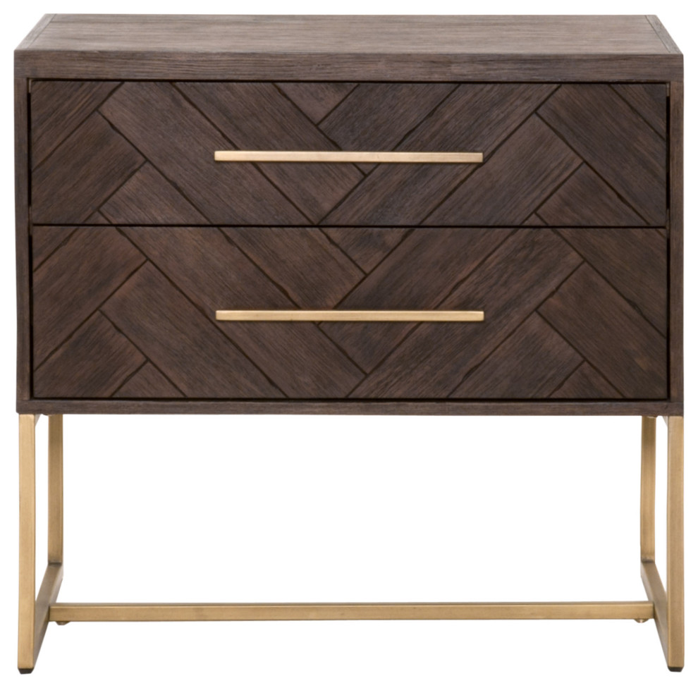 brown and gold nightstand