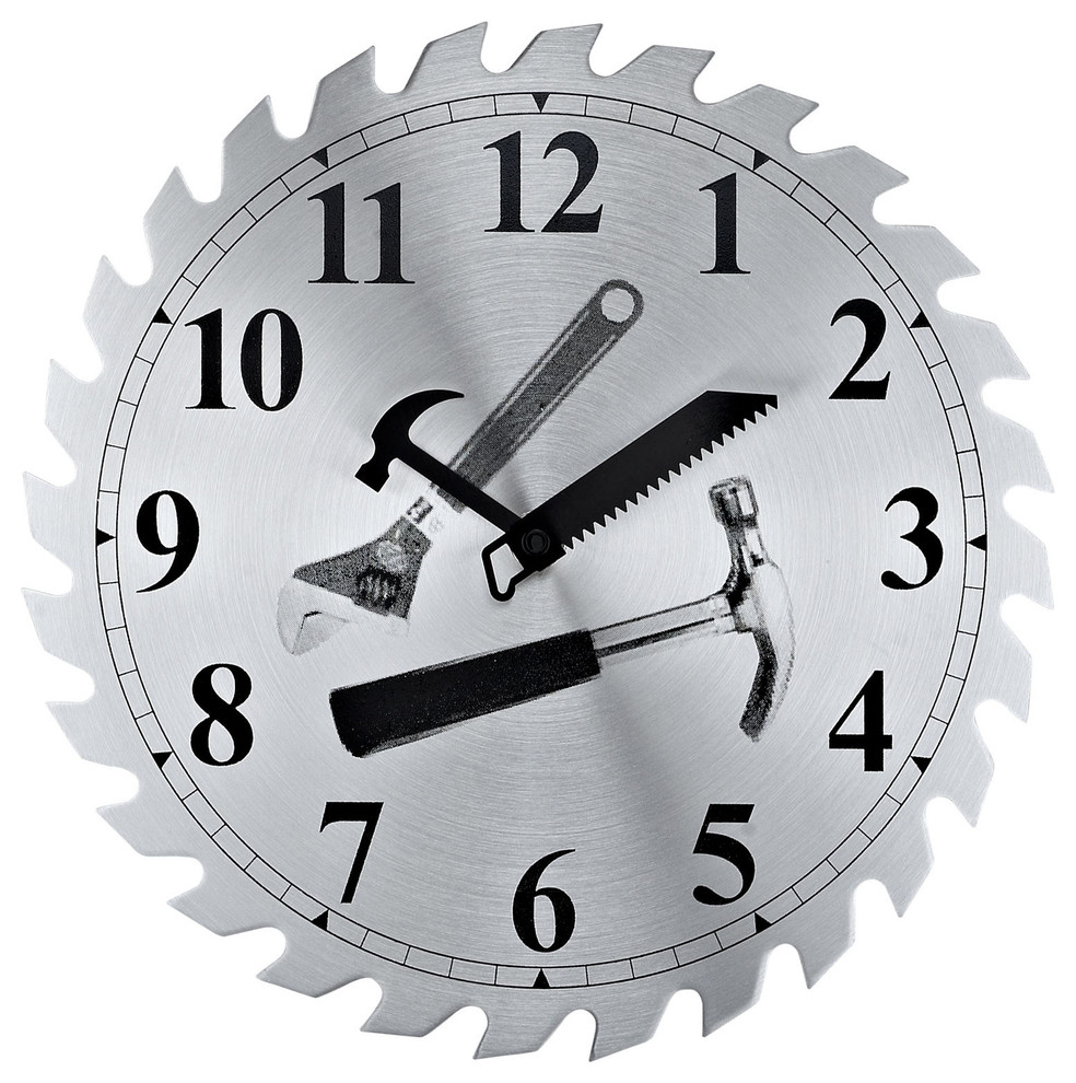 Modern Contemporary Living Room Wall Clock Black Silver Contemporary