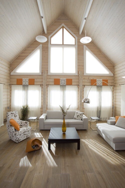 Оранжевые акценты в интерьере