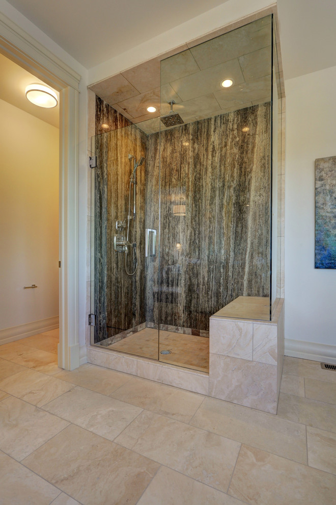Transitional home design photo in Calgary
