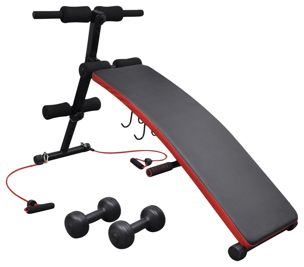 Home Gym Exercise Fitness Decline Sit Up Bench With 6 6 Lb
