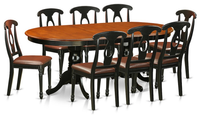 9 Piece Dining Room Set Table With 8 Chairs Black Cherry Traditional Dining Sets By Dinette4less Houzz