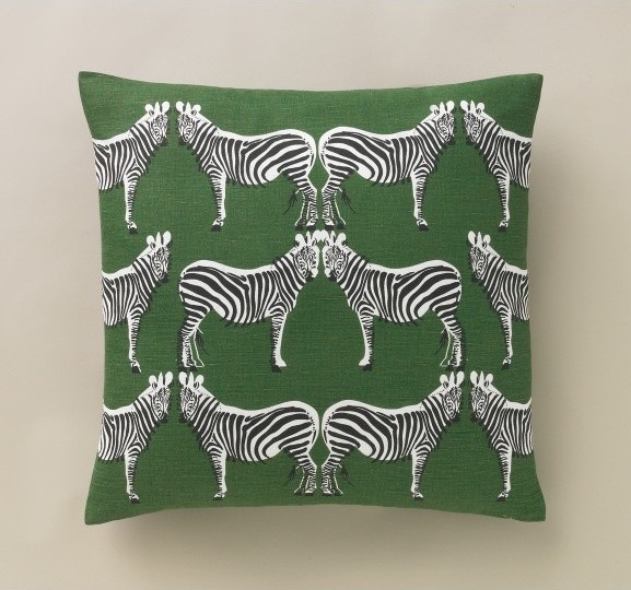 Zebra Kelly Green Pillow