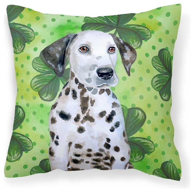 Dalmatian Puppy St. Patrick's Fabric Decorative Pillow