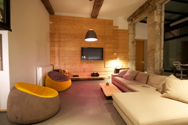 loft croix rousse trendy-dagligstue