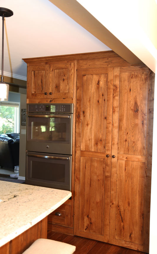 Example of a mountain style home design design in Cedar Rapids