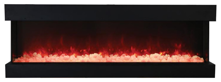 70" 3 sided glass electric fireplace Built-in only