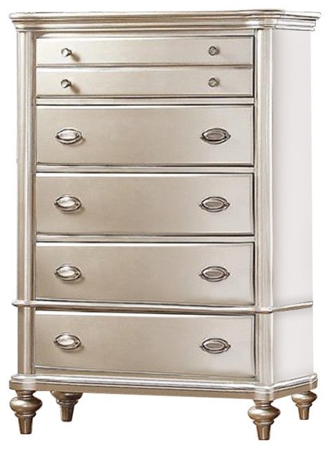 Wooden Antique Chest With Spacious Storage In Silver - Traditional 