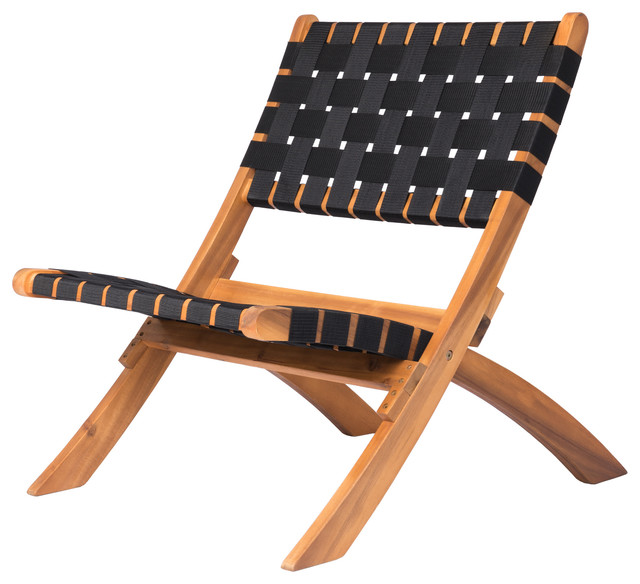 Sava Folding Outdoor Chair, Black Wooden Outdoor Chairs