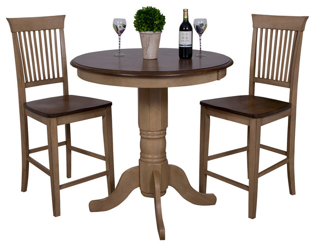 Sunset Trading 3 Piece Brook 36 Round Pub Table Set With Fancy Sunset Trading 3 Piece Brook 36 Round Pub Table Set With Fancy Slat Stools