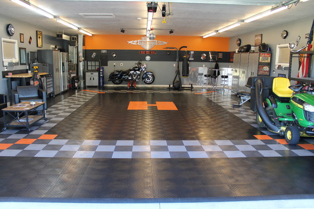 RaceDeck Garage  Floor makes this Harley  Davidson  Garage  