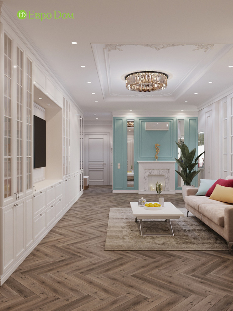 Дизайн четырехкомнатной квартиры 110 кв. м в стиле неоклассика. Фото проекта