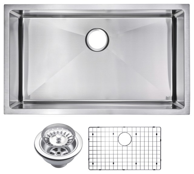 Corner Radius Single Bowl Undermount Sink With Drain Strainer And Corner Radius Single Bowl Undermount Sink With Drain Strainer And Bottom Grid
