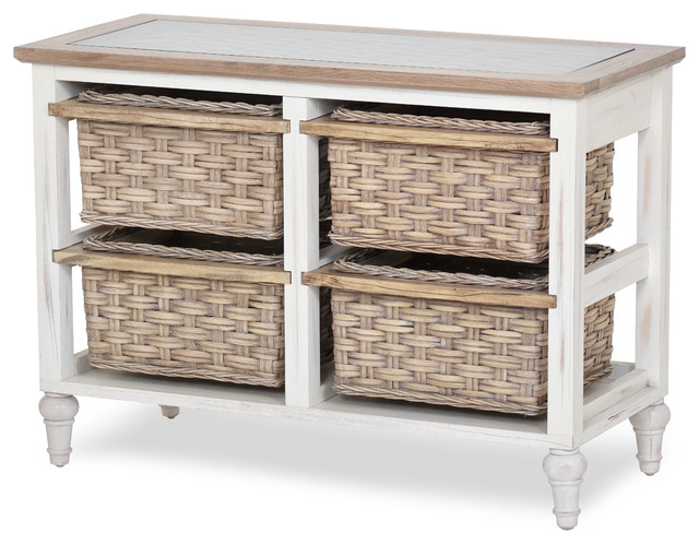 Island Breeze 4 Basket Horizontal Storage Cabinet Tropical Storage Cabinets By Sea Winds Trading