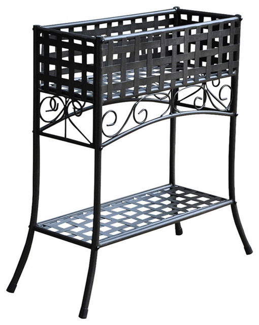 Mandalay Iron Rectangular Plant Stand - Mediterranean - Plant Stands