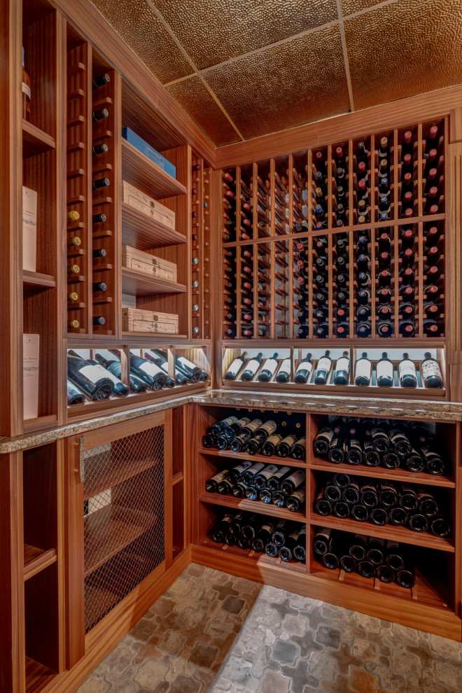 Media room converted into a unique 3,000 bottle wine cellar