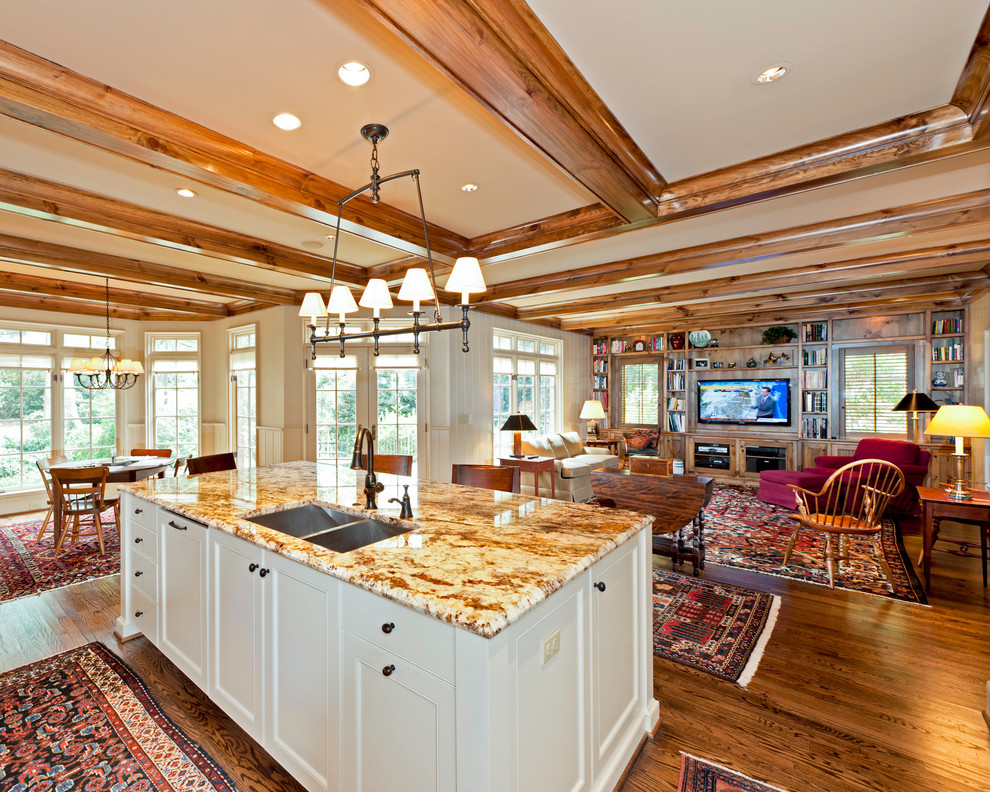 Design ideas for a country open plan kitchen in Charlotte.