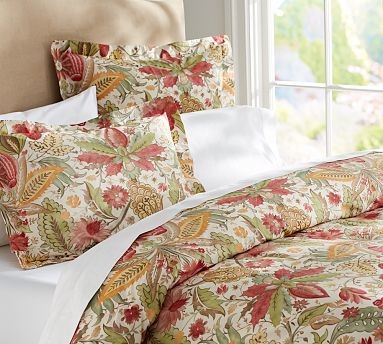 Courtney Floral Organic Duvet Cover, Full/Queen - Traditional - Bedding ...