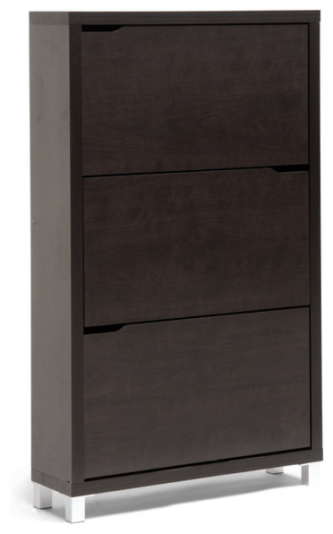 Simms Modern Shoe Cabinet, Dark Brown