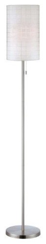 FLOOR LAMP, PS/WHITE GRID PS SHADE, E27 TYPE A 100W