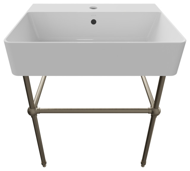 NUO 2 Console, Brushed Nickel Legs
