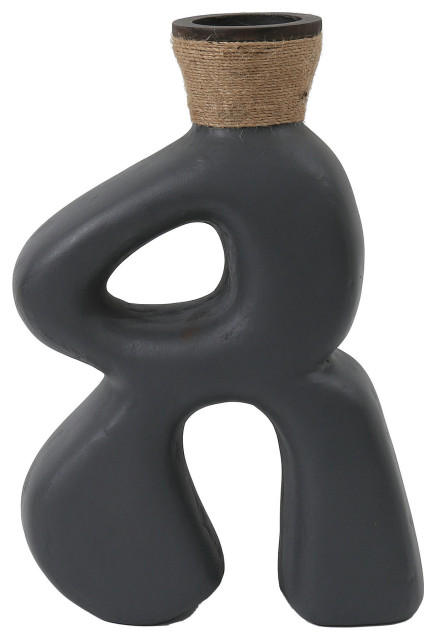 Ecomix, 16"h Abstract Vase, Gray