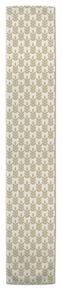 Gold Leaf Pattern 16x90 Cotton Twill Runner