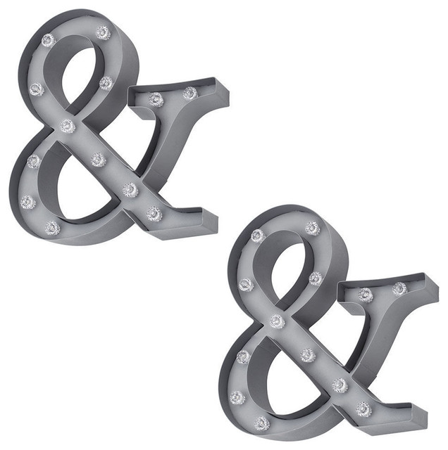 Pack of 2 Litecraft Ampersand Shaped Novelty Table or Wall Light