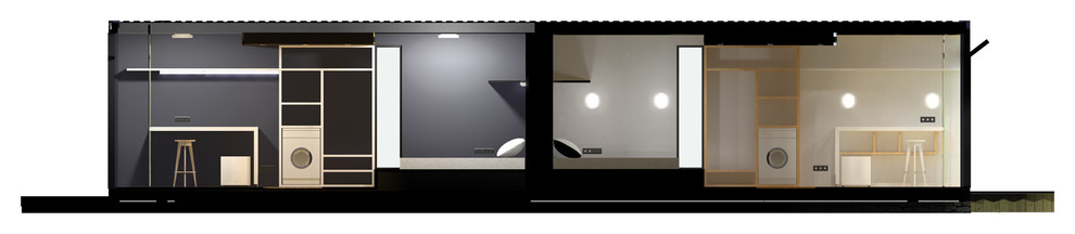 Два гостиничных номера в одном 45-ft морском грузовом контейнере