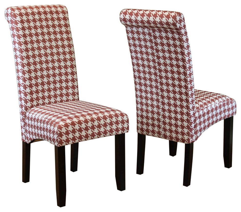 Milan Houndstooth Linen Dining Chairs, Set Of 2 - Dining Chairs - by ...