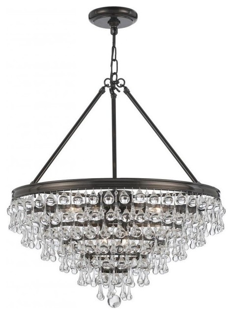 Crystorama Calypso 8 Light Crystal Teardrop Chandelier Crystorama Calypso 8 Light Crystal Teardrop Bronze Chandelier
