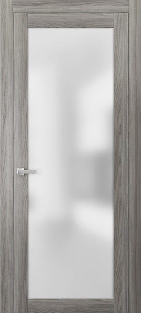 Planum 2102 French Frosted Glass Panel Door 30x80 Ginger Ash