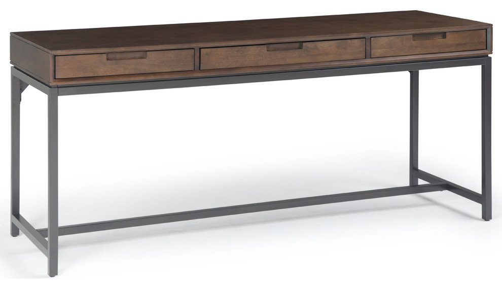 Banting Solid Hardwood Mid Century Wide Desk, Walnut Brown