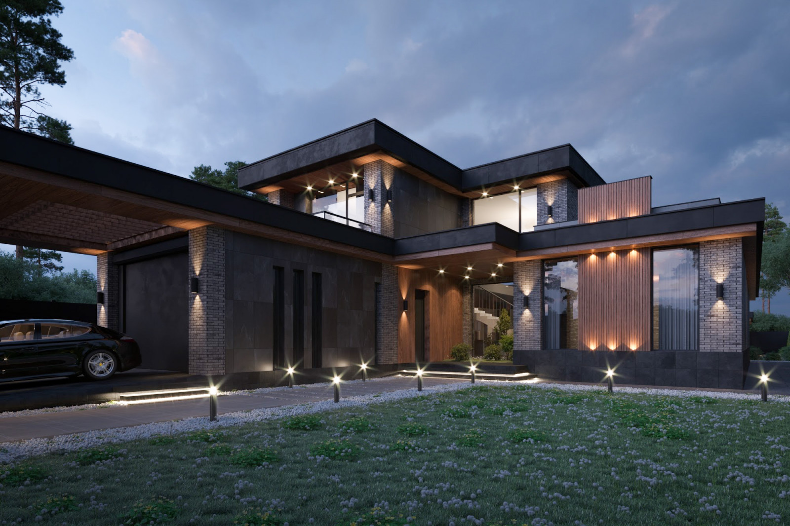 Городская вилла в темных тонах