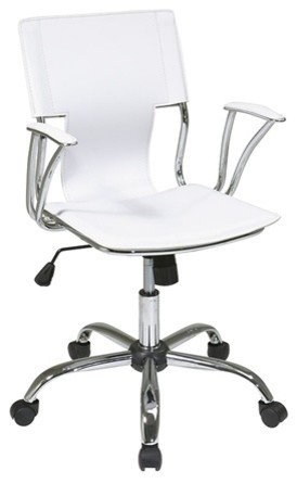 Office Star Avenue Six Dorado Office Chair in White Vinyl Material