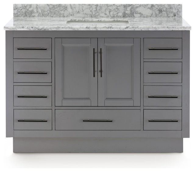 Kendall Gray Vanity With Plinth Base, 48"