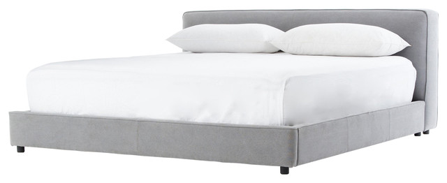 Clifland Gray Upholstered Low Profile, Low Profile King Bed Frame