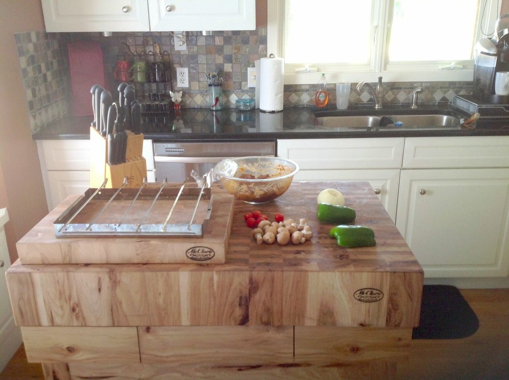 Butcher Block End Grain Kitchen Island Detroit by McClure Tables