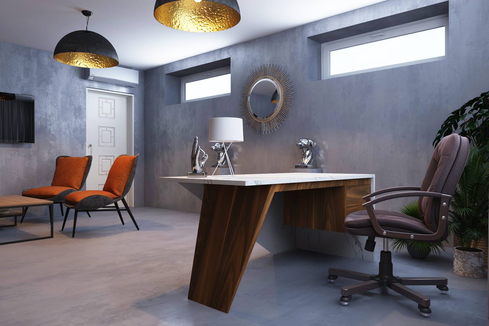 Проект рабочего кабинета в частном доме